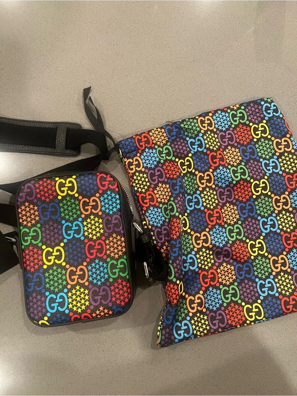 Gucci psychedelic/Multicolor GG Logo Messenger Bag with Pouch